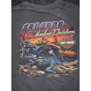 Bravado Orlando Harley Davidson Shirt Mens XL Gray Florida Alligator Biker Gator